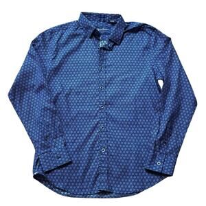 Robert Graham Men's Medium Navy Starburst Print Tailored Fit Modern Americana